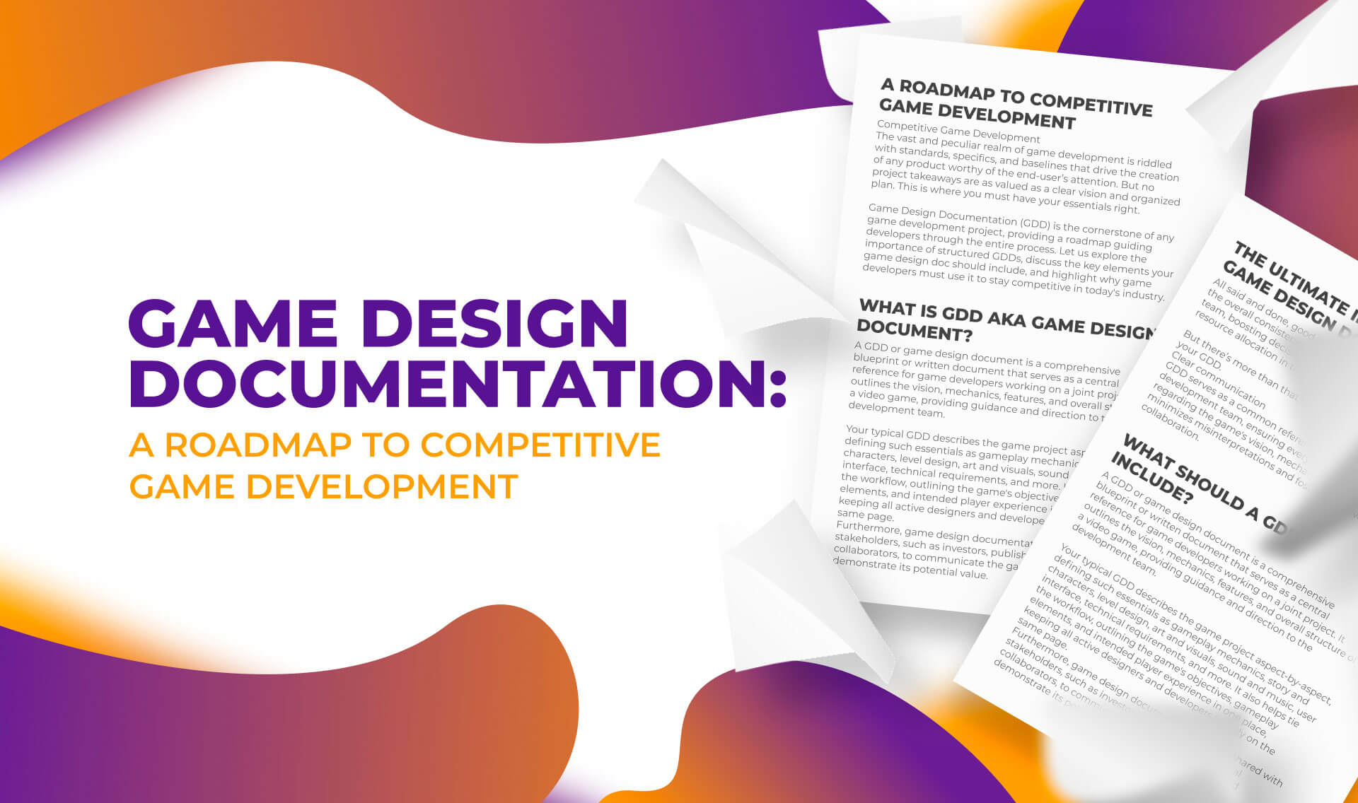 Game Design Documentation A Roadmap to Competitive Game Development